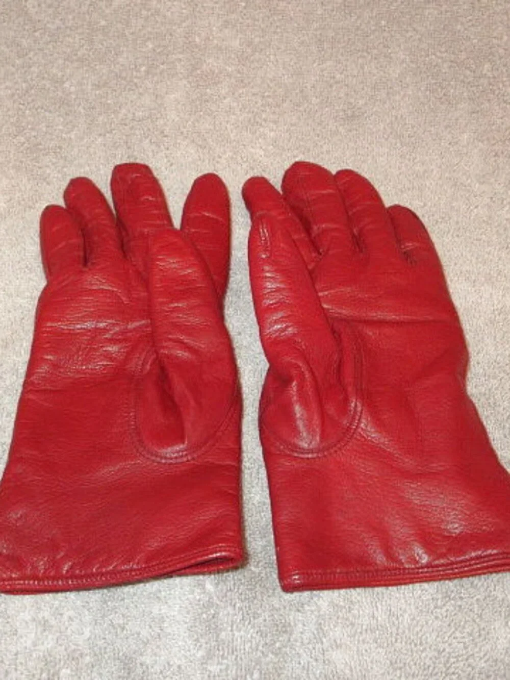 Vtg Coach Kidskin Leather Gloves Size 6 1/2 Cashmere Lined Driving Red 80s 90s